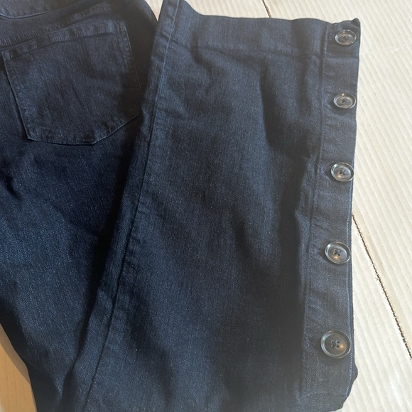 Banana Republic Logan dark jeans w 5 buttons down the legs zipper front poxkets - Picture 10 of 11